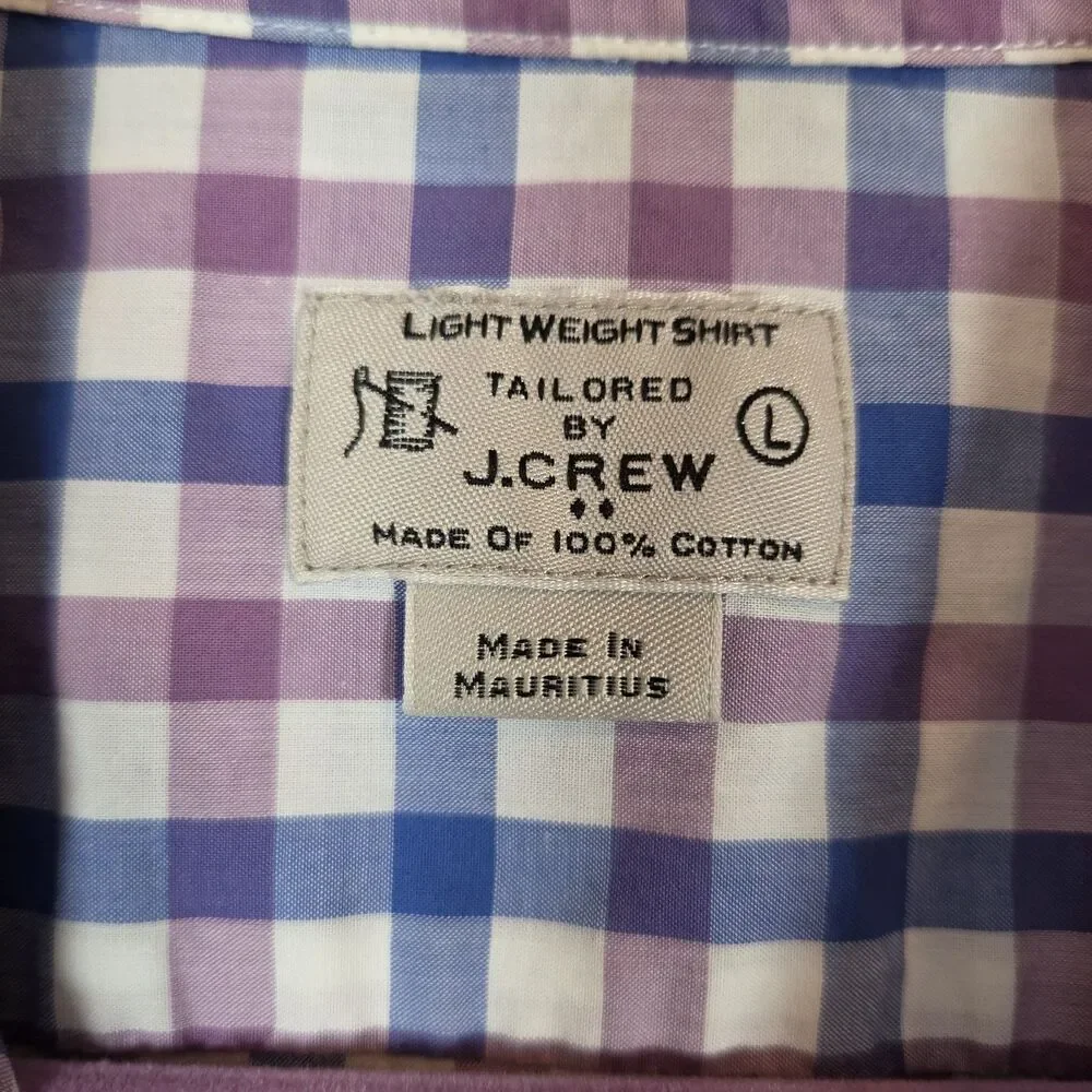 J. Crew Plaid Cotton Long Sleeve Button Down Shirt Men's Size LARGE